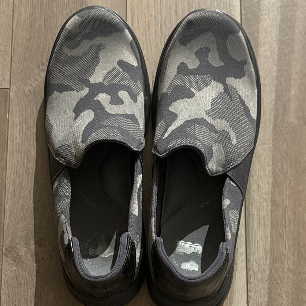 Bzees Gray Camouflage Slip-On Shoes
